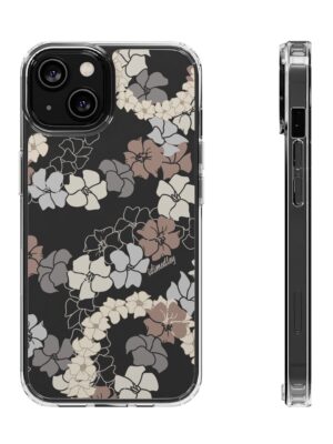 Puakenikeni En Face Flower Leis (Brown and Gray Neutrals) CLEAR Case