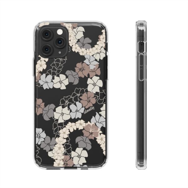 Puakenikeni En Face Flower Leis (Brown and Gray Neutrals) CLEAR Case